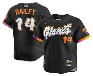 Men%27s San Francisco Giants #14 Patrick Bailey Black 2025 City Connect Limited Stitched Jersey Dzhi->san francisco giants->MLB Jersey